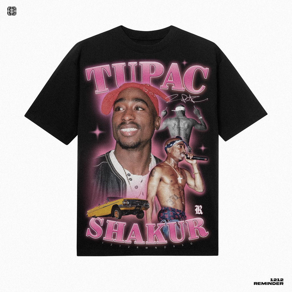 Áo Thun "TUPAC SHAKUR" Đen 100% Cotton REMINDER Brand chính hãng