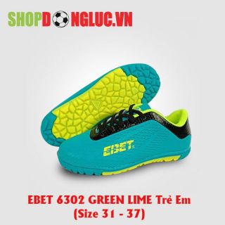 Giày đá bóng trẻ em ebet 6302 green/lime