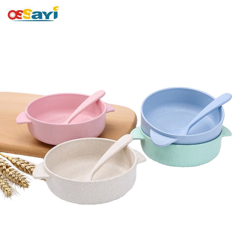 Bát ăn OSSAYI nhựa có muỗng để ăn dặm dành cho trẻ em