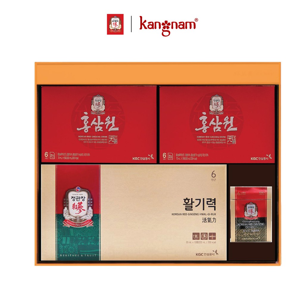 Hộp Quà Tết Sức Khoẻ Cao Cấp KGC Cheong Kwan Jang Phúc Thọ Trường Cửu [Bao gồm 4 sản phẩm hồng sâm cao cấp]