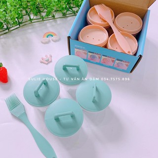 Set 4 khuôn hấp bánh, hấp trứng cho bé