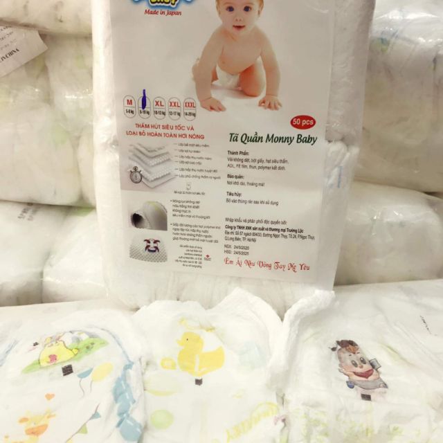 BỈM QUẦN MONNYBABY: 100 MIẾNG M.L.XL.XXL