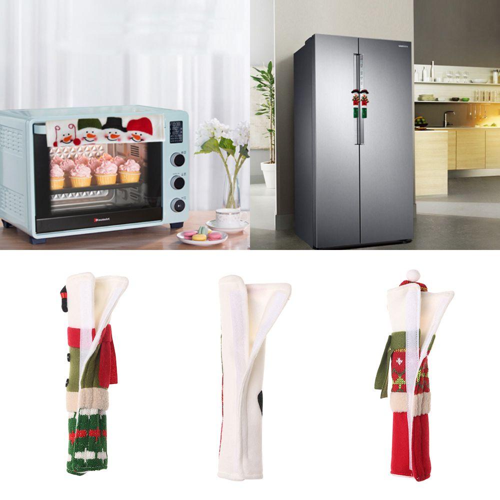 Set 3 Tấm Bọc Tay Nắm Cửa Tủ Lạnh Trang Trí Giáng Sinh