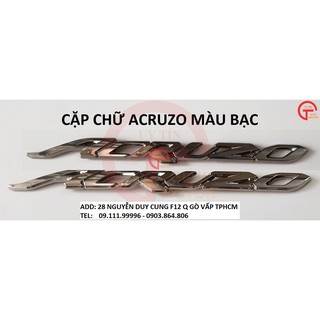 CẶP CHỮ ACRUZO MÀU BẠC DÁN XE YAMAHA ACRUZO