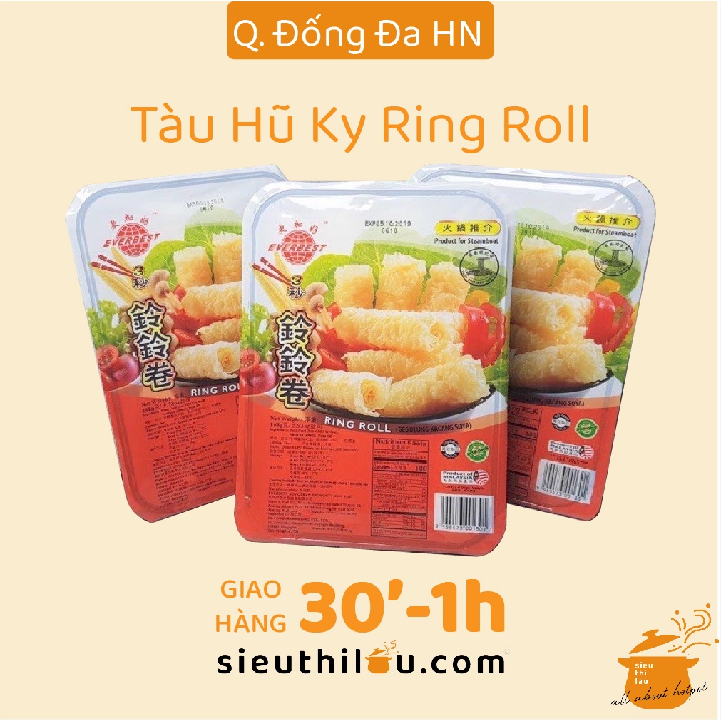 Váng đậu, Tàu Hũ Ky, Hủ Trúc Cuộn Ring Roll 500g Siêu Thị Lẩu & Đồ Nướng