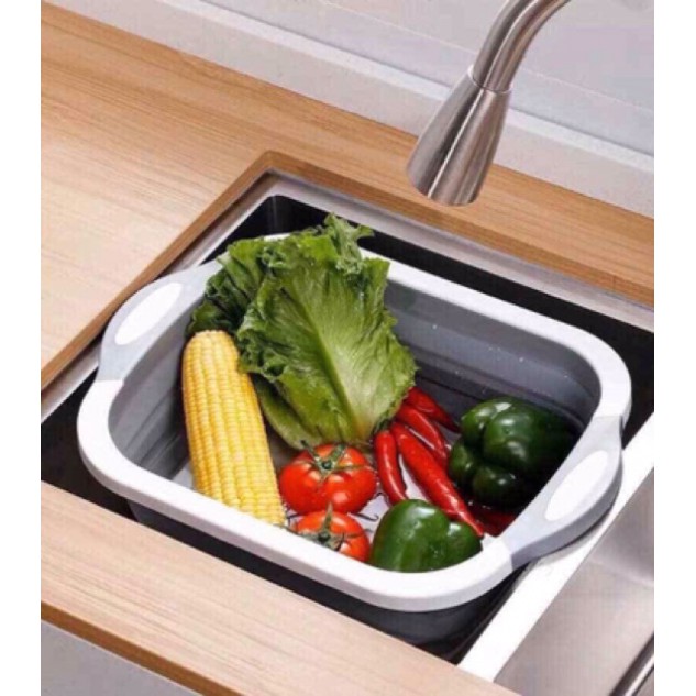 Bộ Thớt và Chậu Gấp Gọn Đa Năng 2 in 1