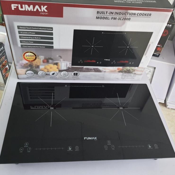 Bếp từ đôi Fumak FM-IC2000 công nghệ Nhật Bản chính hãng 4000W -  Mặt kính Vitro Ceramic chịu lực, c