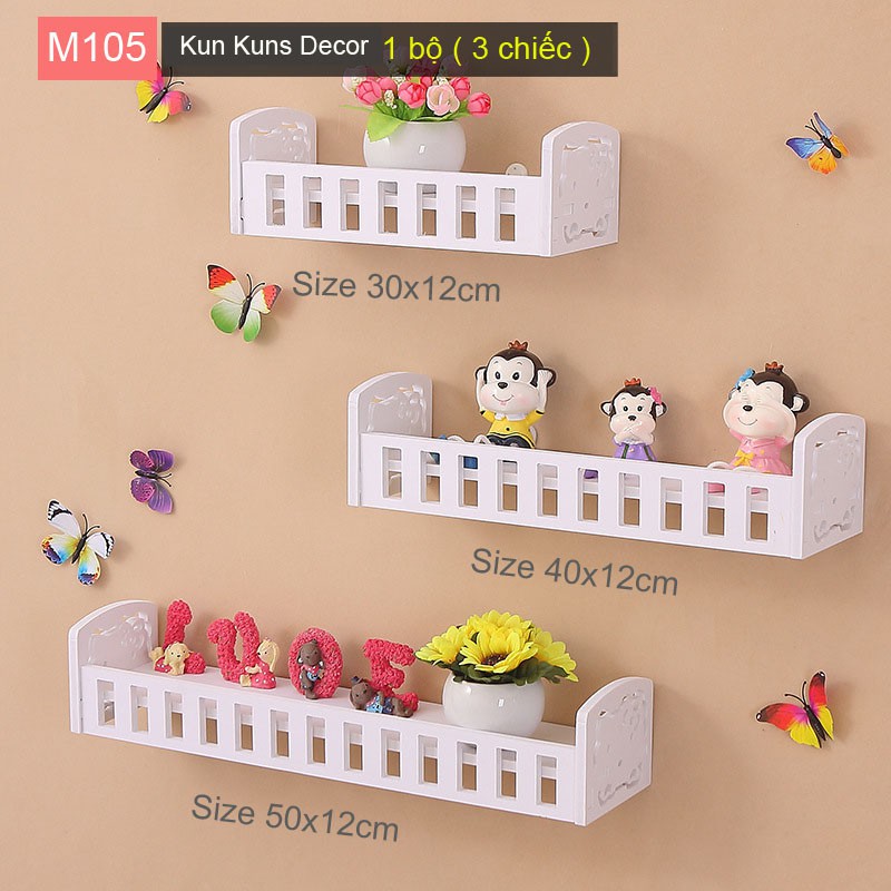 Set 3 kệ treo tường xinh xắn M105