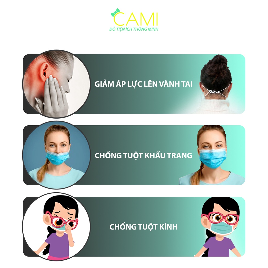 Dây đeo khẩu trang chống hằn đỏ vành tai kiểu cong dấu ngã tiện lợi dùng được cho trẻ em_Cami_CMPK197