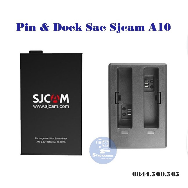 Pin Camera Sjcam A10 Và Dock Sạc Đôi