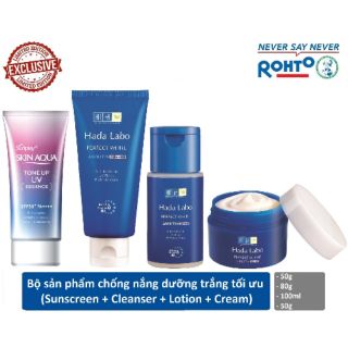 (CHÍNH HÃNG) Bộ chăm sóc da hada dưỡng trắng + chống nắng Aqua Tone Up