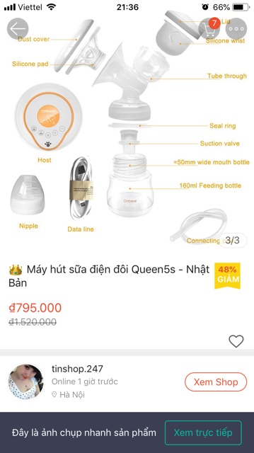 Máy hút sữa điện đôi Queen 5s nhật