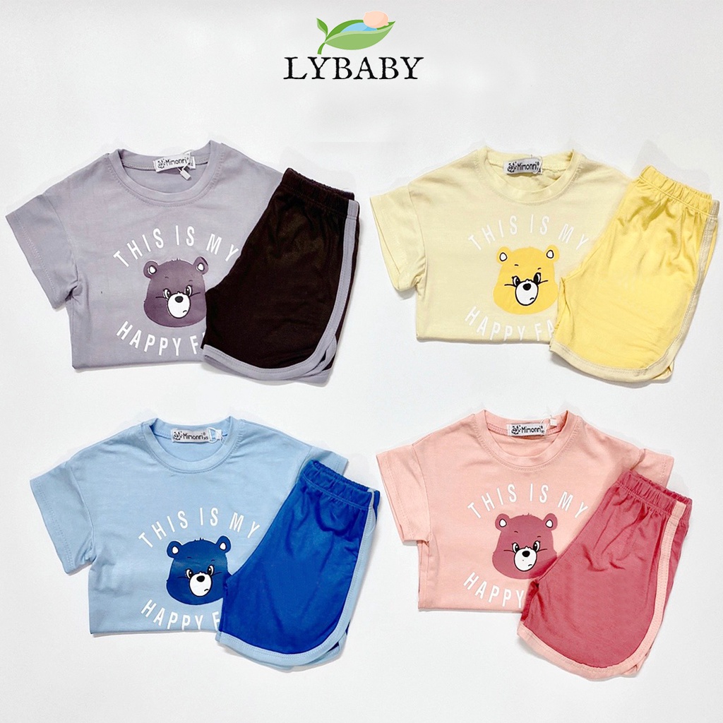 Bộ Cộc Tay Cho Bé Trai Bé Gái Chất Thun Lạnh LYBABY Họa Tiết Động Vật Cho Bé (Size 6-18kg) BCT01