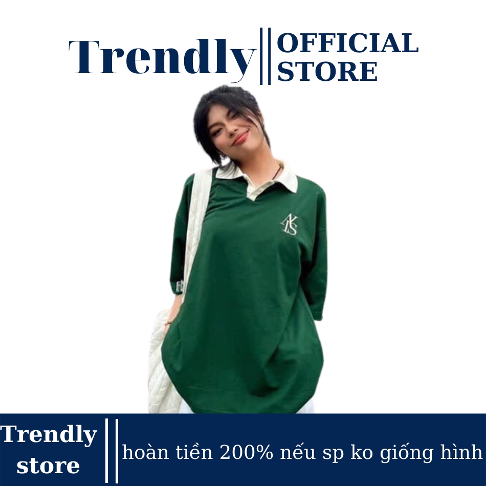Áo Polo Thun Locabrand Form Rộng Có Cổ Unisex Nam Nữ Mặc Đẹp Áo Phông Oversize 100% Chất Cotton Cá Sấu  Xanh/Trắng Kem