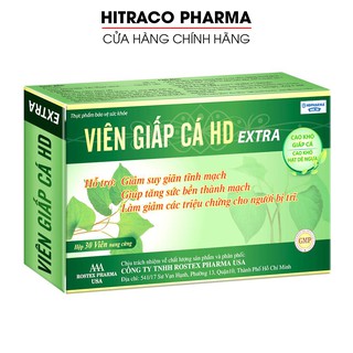 Viên Giấp Cá HD Extra giảm táo bón, giảm trĩ, tăng sức bền thành mạch - Hộp 30 viên [Viên Giấp Cá HD]