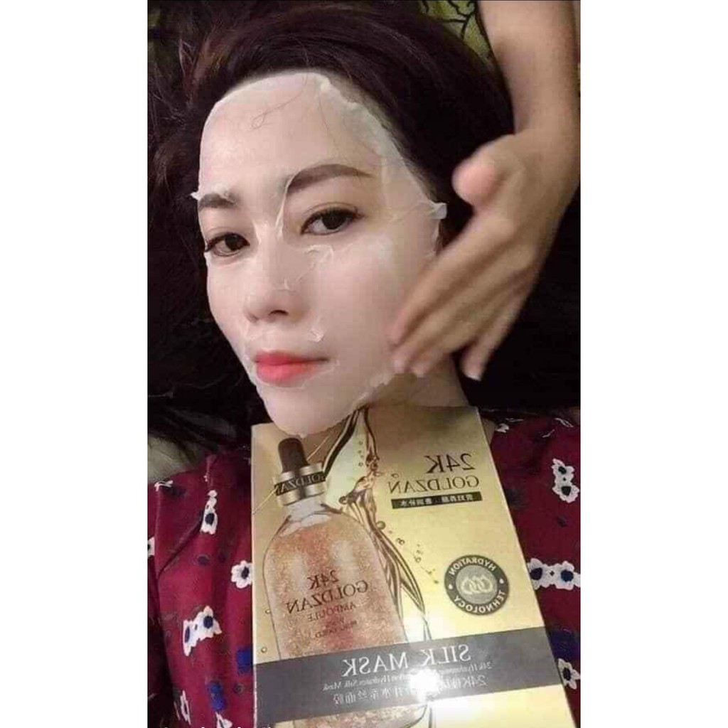 MẶT NẠ VÀNG  24K  GOLDZAN SILK Mask CAO CẤP BÍ QUYẾT cho làn da CĂNG BÓNG , TRẮNG HỒNG RẠNG RỠ❗  Hạn sử dụng: 2024  1 l