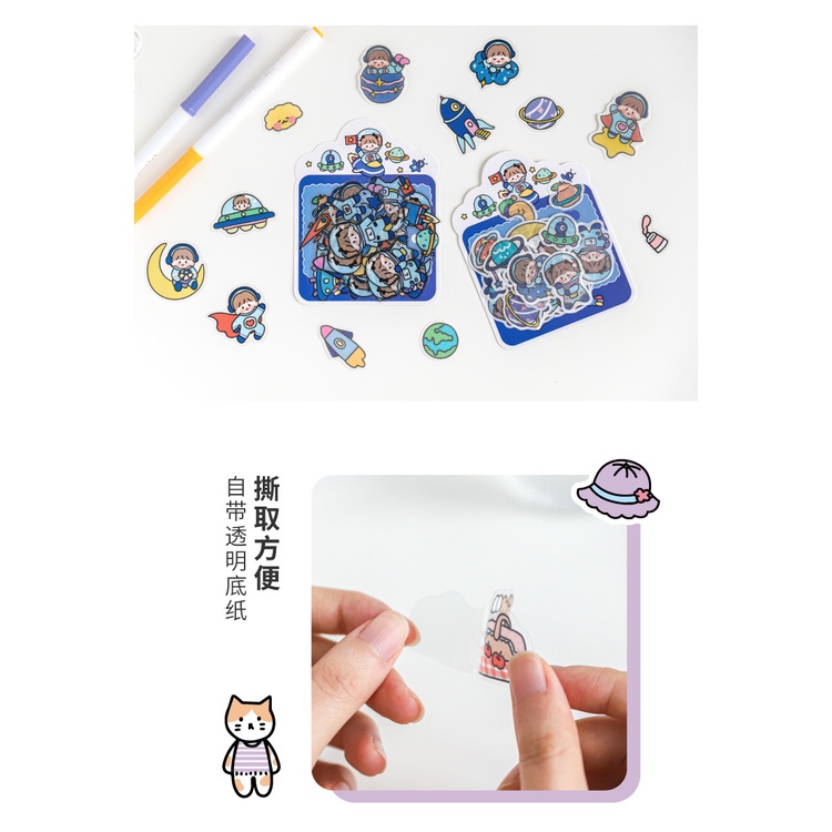 Miếng Dán Trang Trí Hình Cô Gái Dễ Thương Xinh Xắn