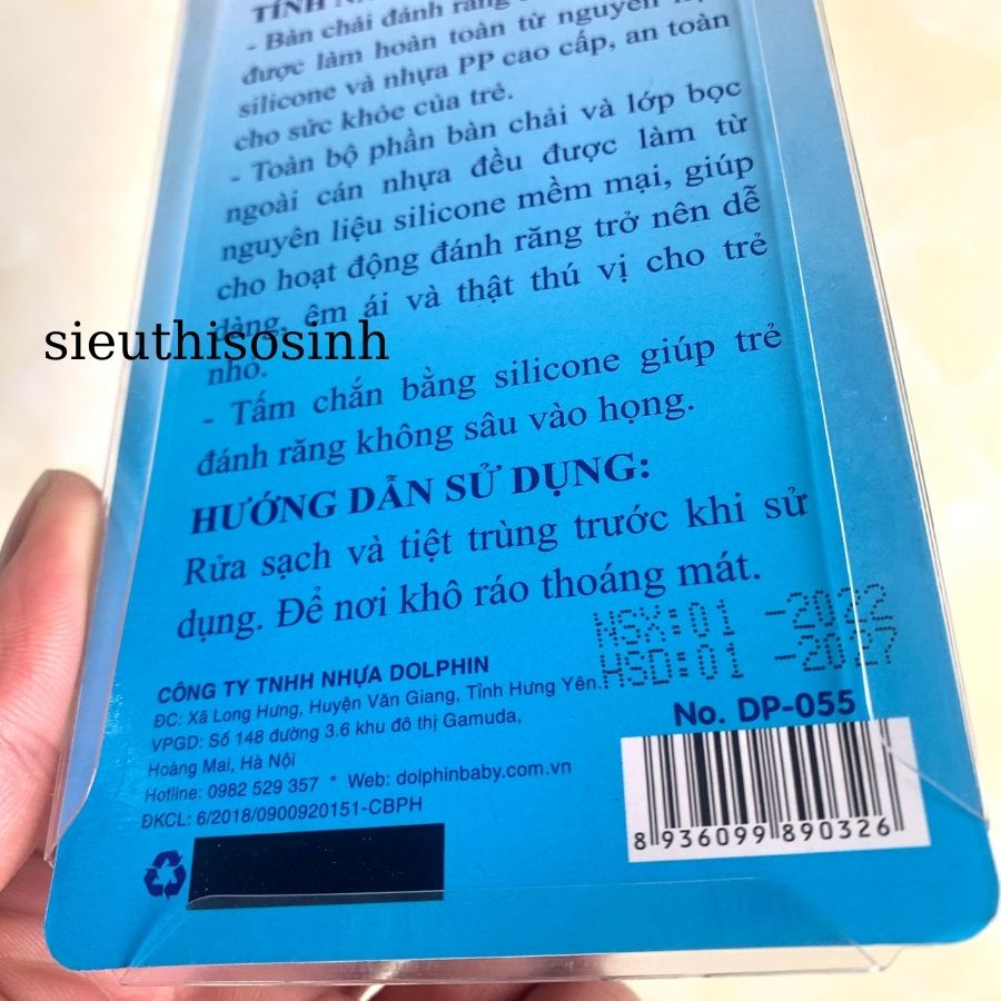 Bàn Chải Đánh Răng Silicone Cho Bé (thương hiệu Dolphin)