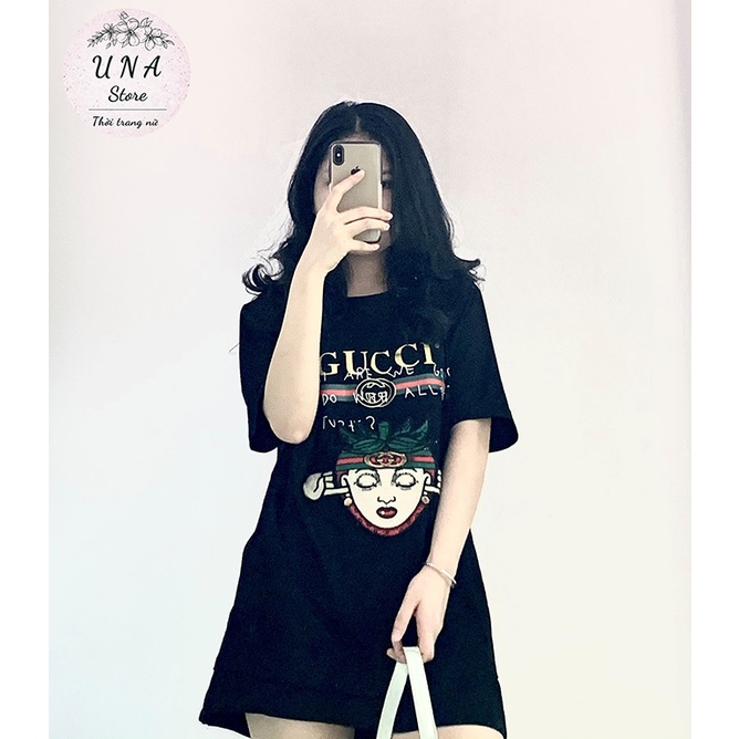 Áo thun nữ Cotton  - Áo phông GUCCI cổ tròn, hàng QC cao cấp - Freesize - A02