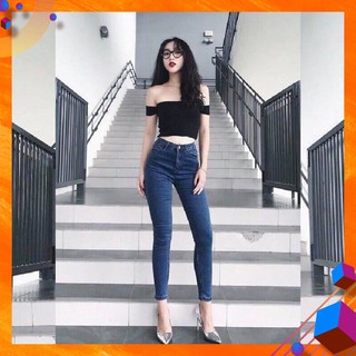 [Size 32~36] Quần Dài Jean Nữ Xanh BIG SIZE - Lưng Cao, Siêu Co Giãn