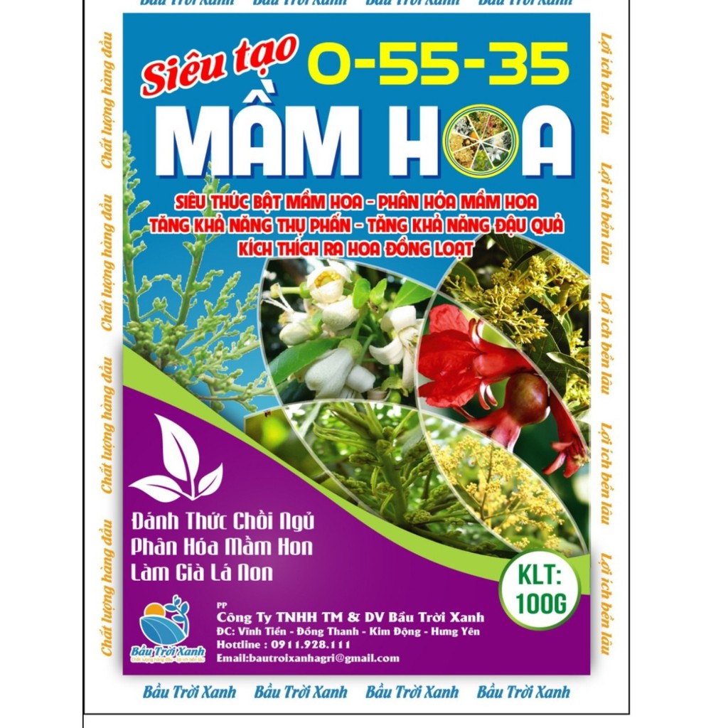PHÂN BÓN TẠO MẦM HOA⚡️NGUYÊN LIỆU NHẬP NGOẠI⚡️KÍCH HOA,TẠO NGỒNG,TĂNG THỤ PHẤN,XỬ LÝ RA HOA TRÁI VỤ, TO ,NGỌT QUẢ