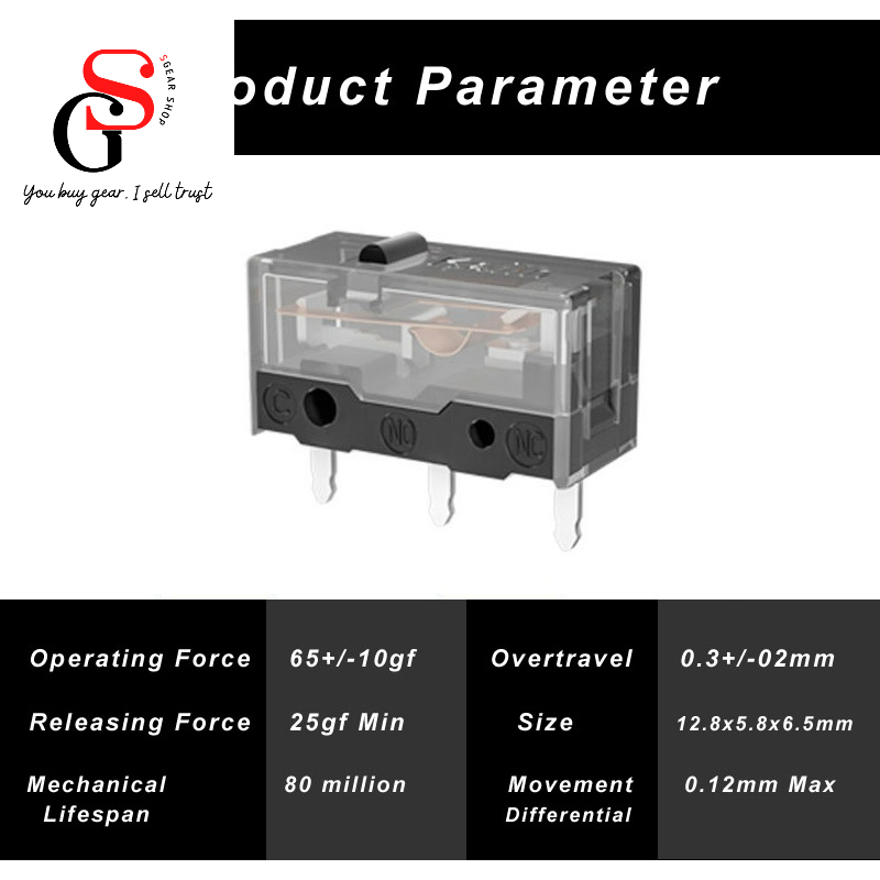 KAILH GM 8.0 BLACK 80M MICRO SWITCH chính hãng, click thay thế cho chuột game