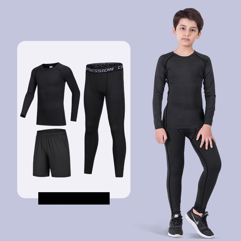 Bộ Đồ Thể Thao Áo Thun Tay Ngắn Phối Quần Short Ôm Dáng Cá Tính Cho Bé Trai
