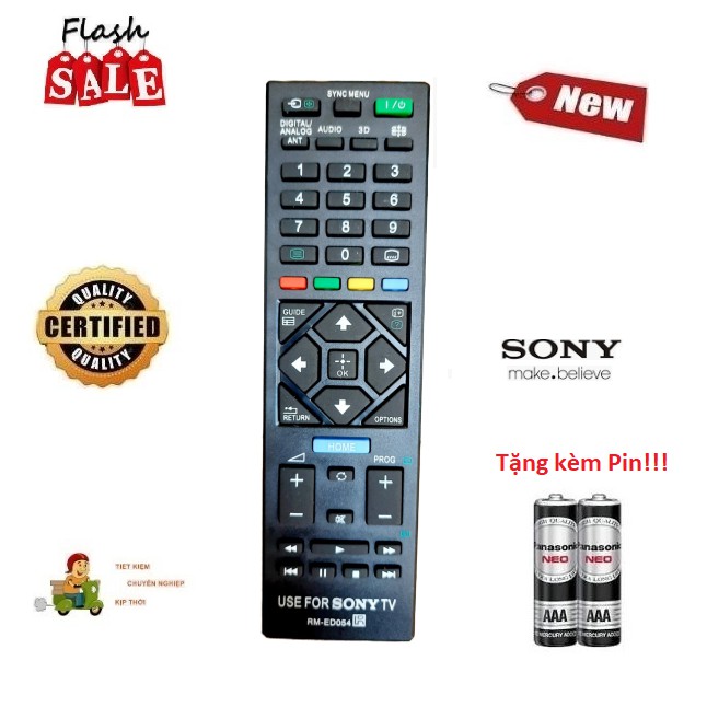 Remote Điều khiển Tivi Sony RM ED054- Hàng tốt mới 100% Tặng kèm Pin