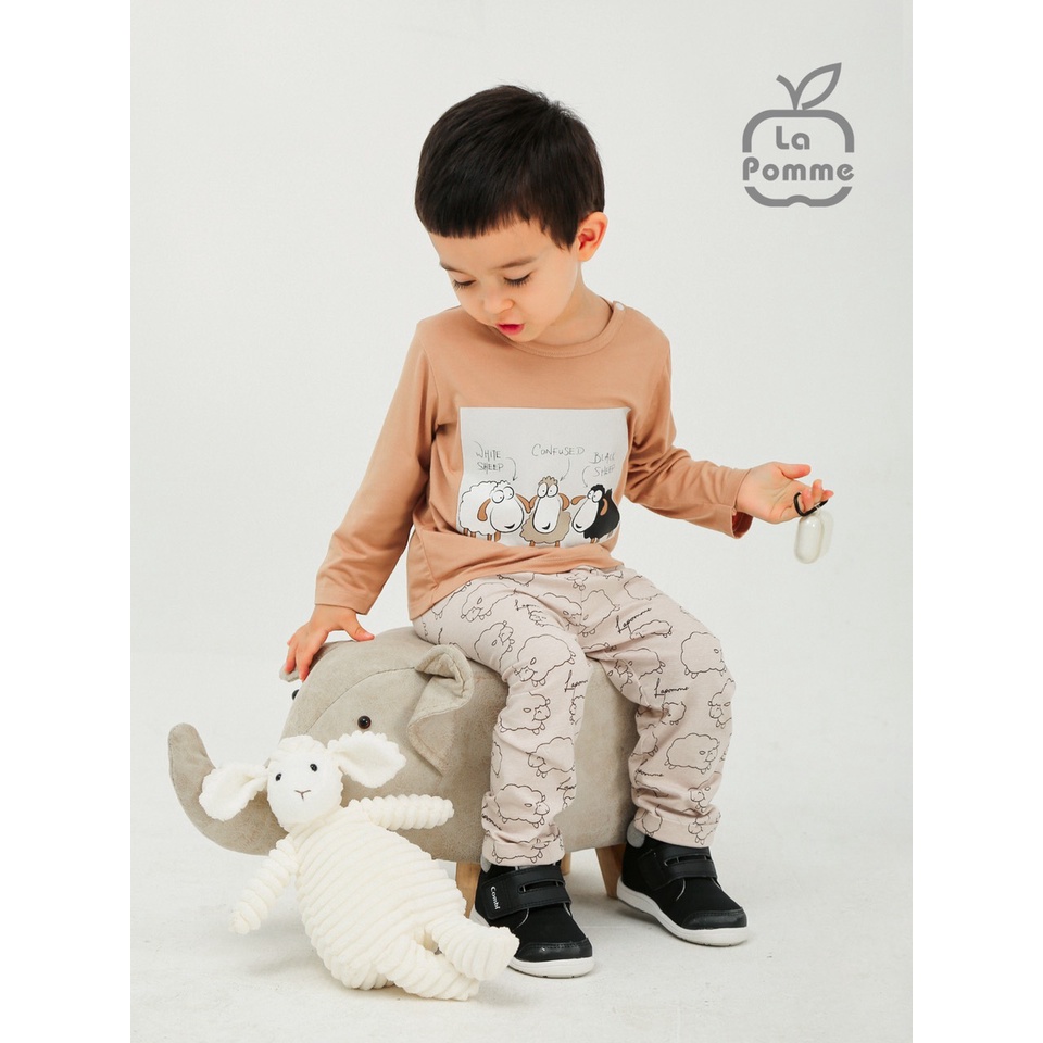 Bộ dài tay Đàn cừu nhỏ La Pomme SL205 chất bamboo cho bé trai bé gái