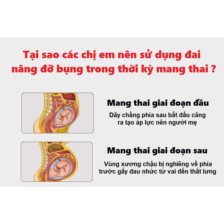 Đai đỡ bụng dành cho mẹ bầu - Phù hợp với các thời kỳ mang thai