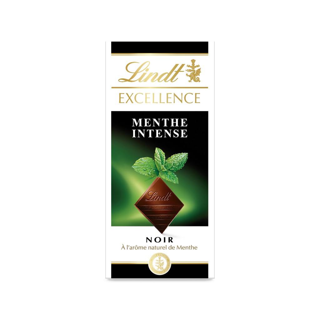 Socola đen vị bạc hà 100g - Chocolate Lindt Excellence Noir Menthe Intense (Sô cô la nhập khẩu Pháp)