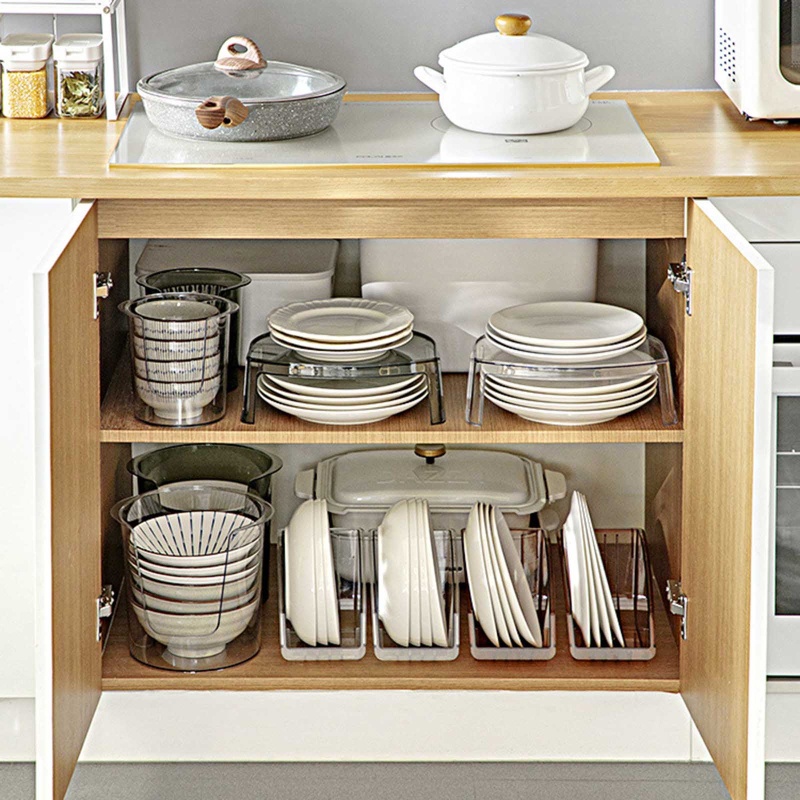 Giá Đỡ Chén Dĩa Bằng Nhựa Có Tay Cầm Tiện Lợi Dành Cho Nhà Bếp