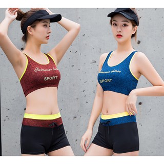 Bộ Đồ Bơi Nữ Bikini Hai Mảnh AT161 ShopMaySG, Set Quần Bơi Nữ Và Áo Bơi Nữ, One Size, Form Thể Thao