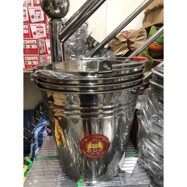 Xô inox loại tốt không hít 32-34-36cm, chậu inox