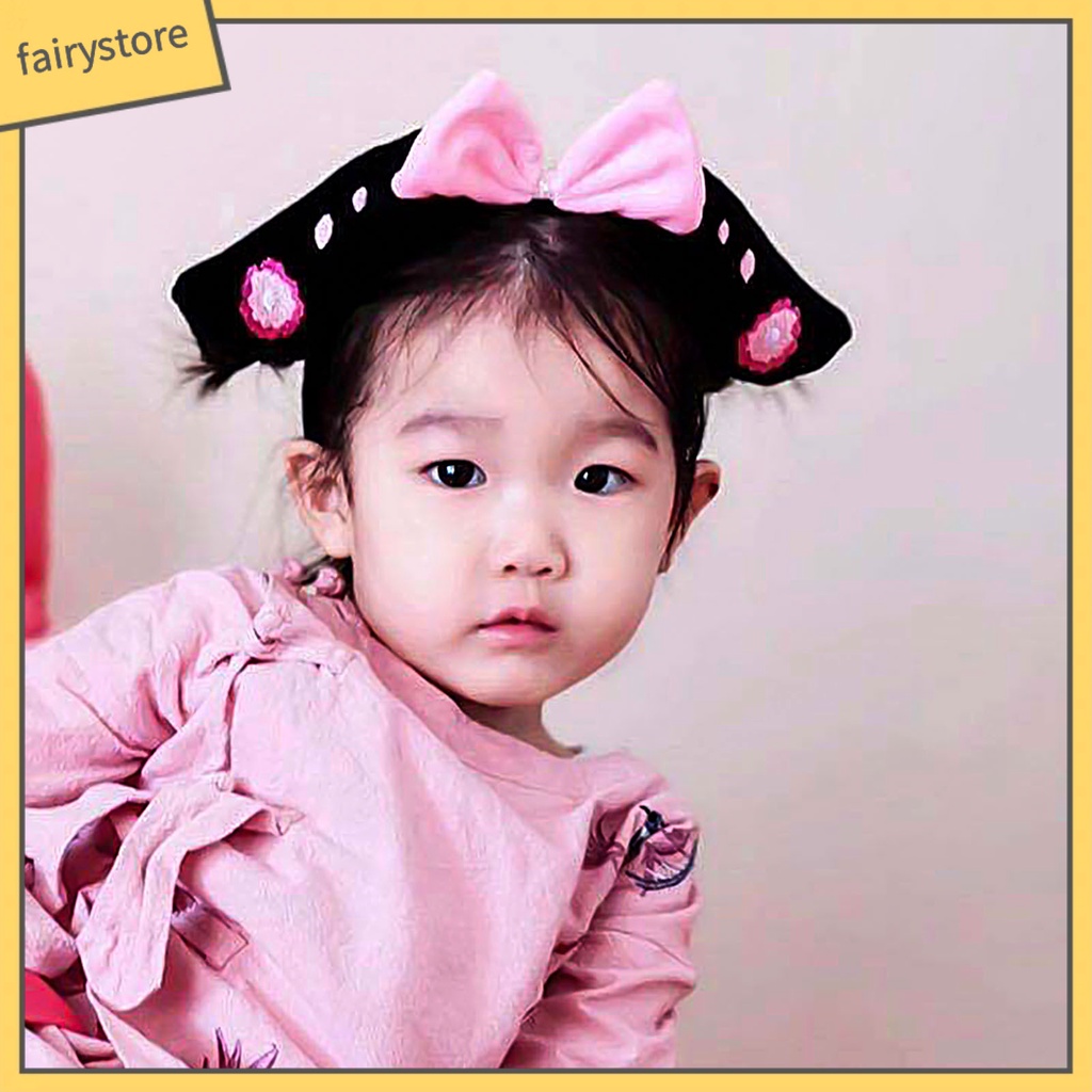 Cài tóc phối tua rua phong cách Trung Hoa cổ điển cho bé gái