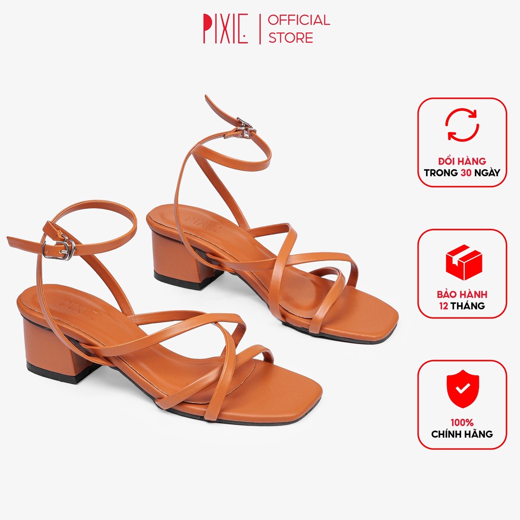 Giày Sandal Cao Gót 3cm Quai Đan Chéo X965 Pixie