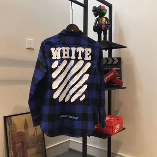 Áo flannel OFF WHITE spray