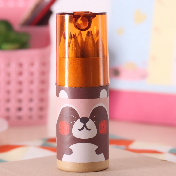 Set 12 Bút Chì Màu 12 Màu Sắc Thiết Kế Hình Chú Gấu Xinh Xắn