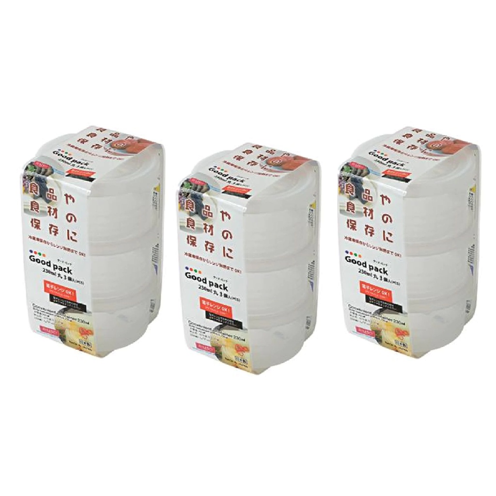 Daiso Hộp Nhựa Tiện Dụng 230Ml (3 Cái) Conveinient Container 230Ml