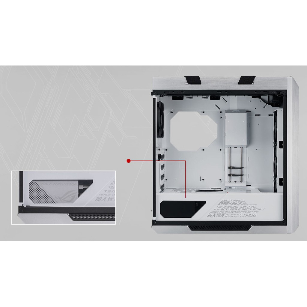 Vỏ Case ASUS ROG Strix Helios White GUNDAM GX601 Edition - Hàng Chính Hãng