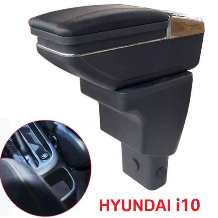 Sản Phẩm Hộp tỳ tay xe hơi, ô tô dành cho xe Hyundai i10 mã JDZX-i10: Màu Đen và Kem .
