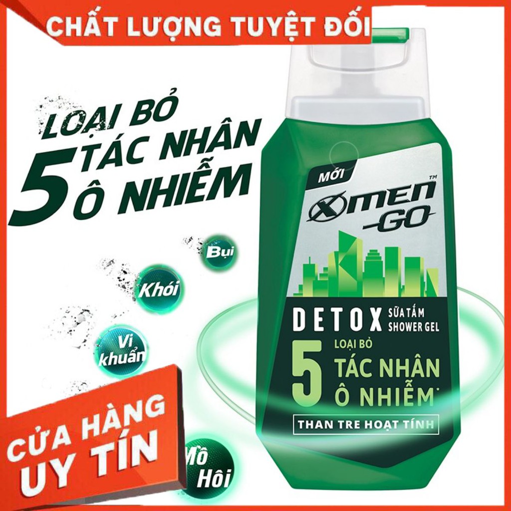 Hàng Sỉ Sữa tắm X-Men Go DETOX Than Tre Hoạt Tính 180G Chính Hãng