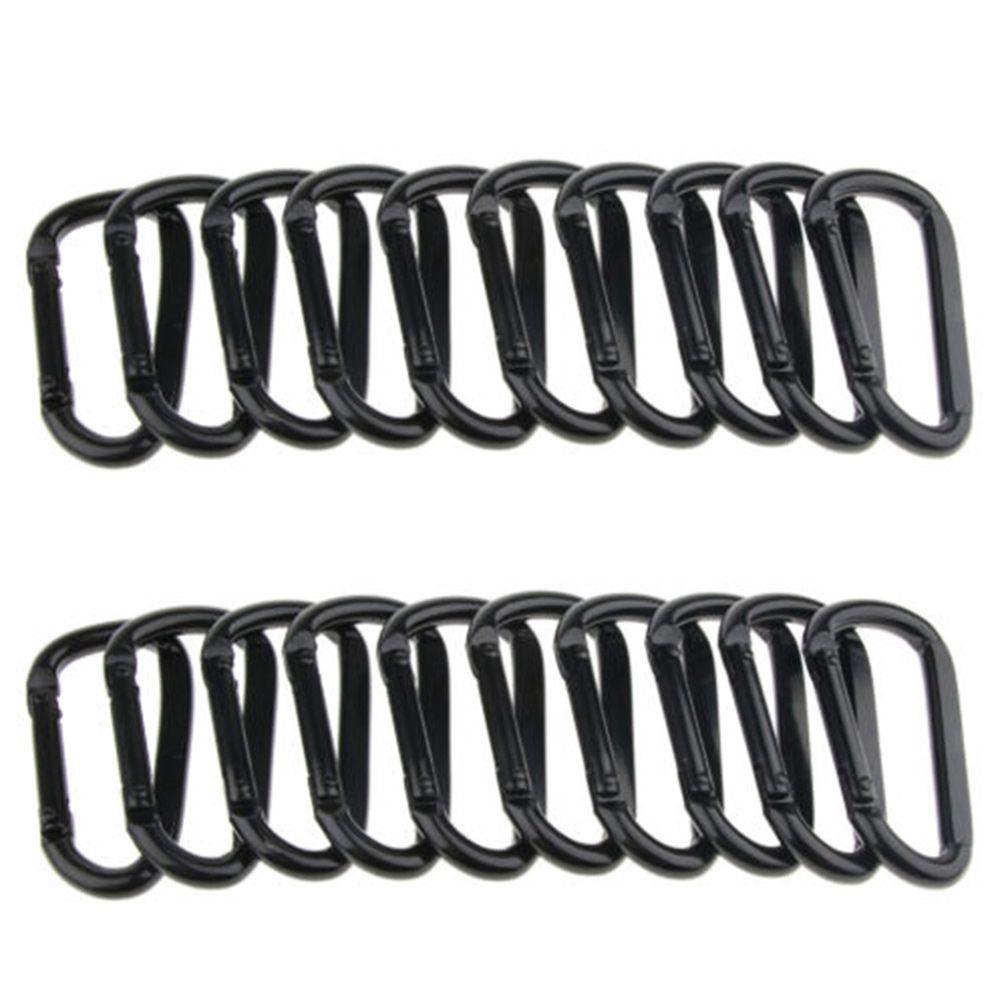 Set 10 / 20 Móc Khóa Leo Núi Bằng Hợp Kim Nhôm Màu Đen Chất Lượng Cao