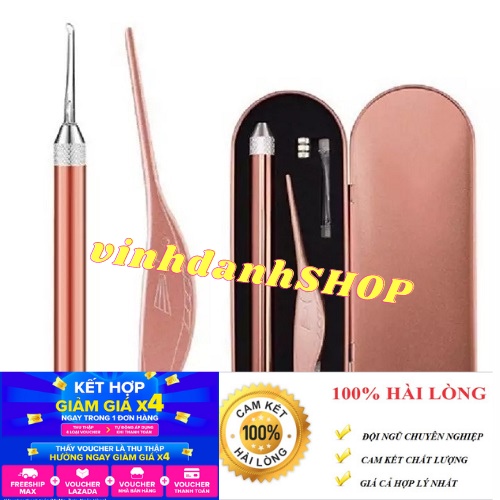 BỘ LẤY RÁY TAI CÓ ĐÈN cao cấp soi tai trẻ em an toàn dễ dàng không gây đau rát tai cho bé