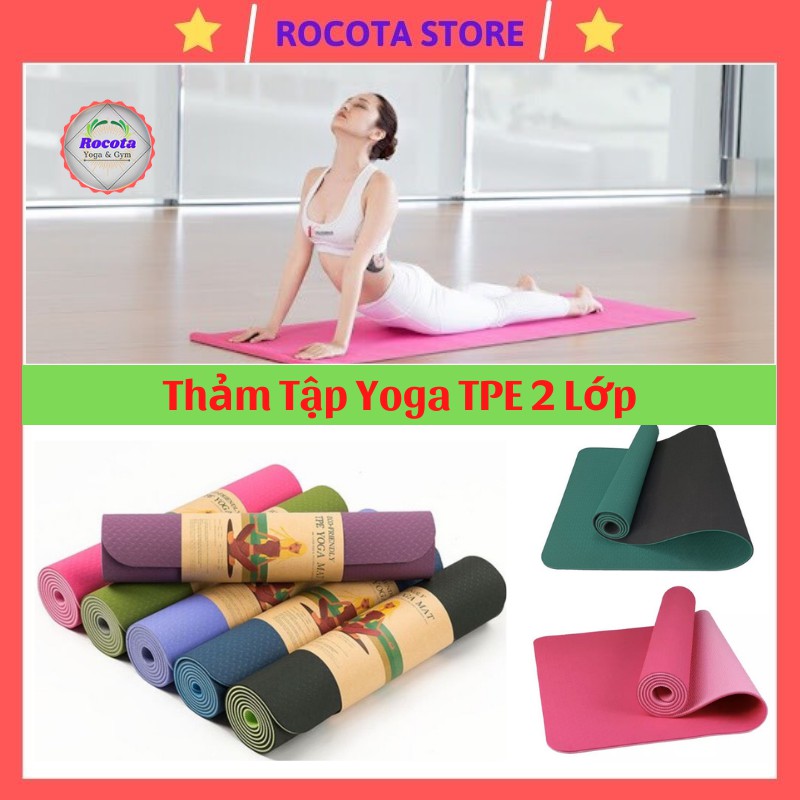 Thảm tập thể dục tại nhà chống trượt , thảm tập yoga chống trượt bằng cao su non TPE