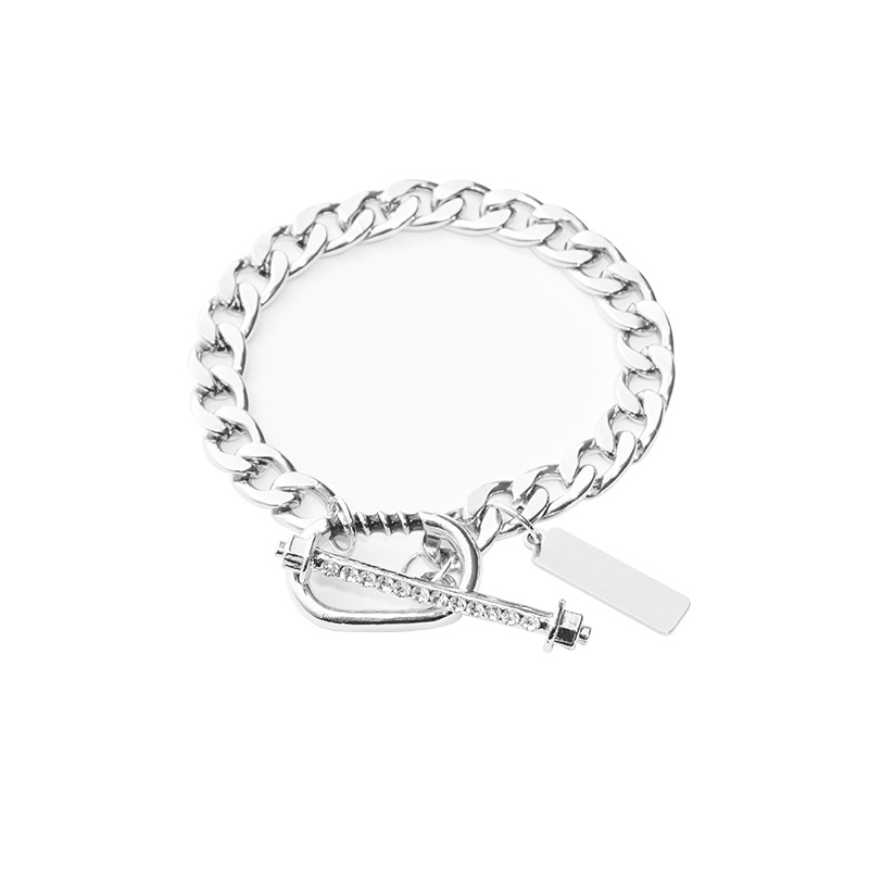 Vòng Tay Thép Titan Thiết Kế Chuỗi Xích Thời Trang Đường Phố Cá Tính Cho Nam