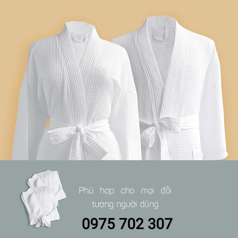 Áo choàng tắm khách sạn, đồ ngủ dài nữ nam cao cấp, vải cotton mặc mát, hàng xuất ...