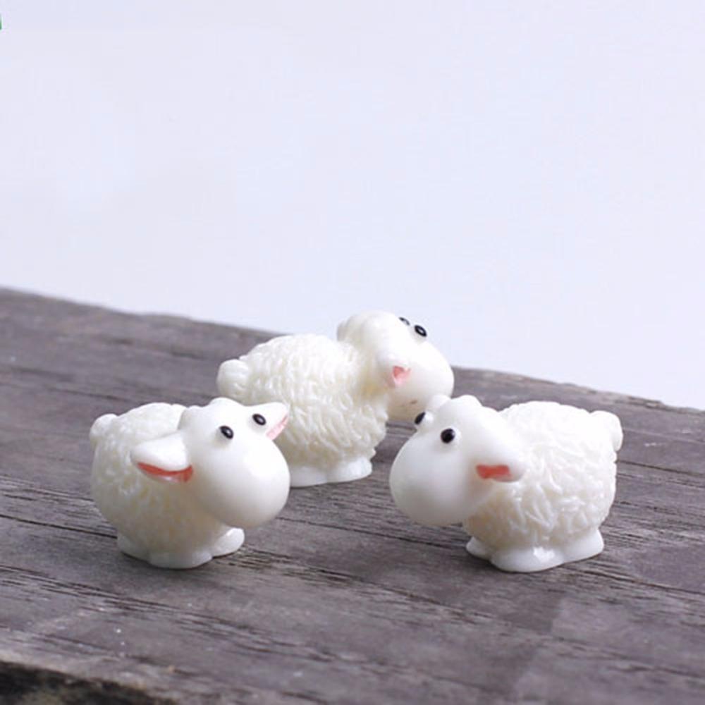 Set 5 Mô Hình Chú Cừu Hoạt Hình Bằng Nhựa Resin Nhiều Màu Đáng Yêu Trang Trí Sân Vườn