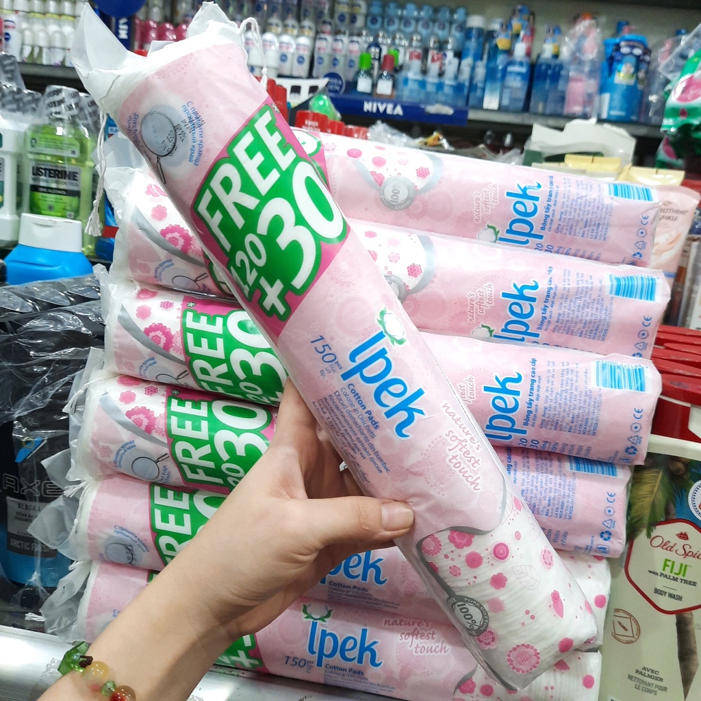 Bông tẩy trang Ipek Thổ Nhĩ Kỳ 120+30 miếng