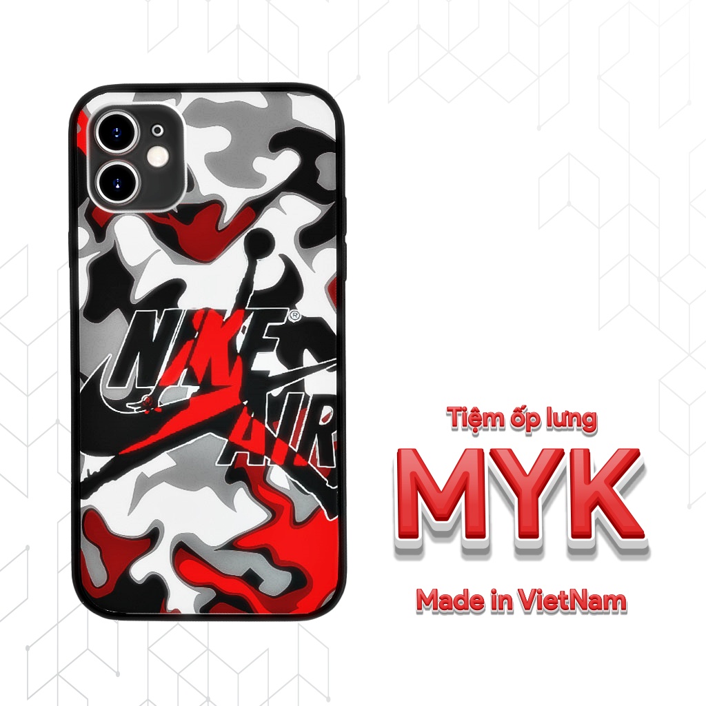 Ốp lưng NIKE AIR rằn ri đen trắng cho Iphone 5 6 7 8 Plus 11 12 Pro Max X Xr NIKPOD00142